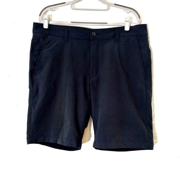 Under Armour Men Shorts 36 Black Performance Golf Quick Dry 10" Inseam Pockets - Picture 1 of 11